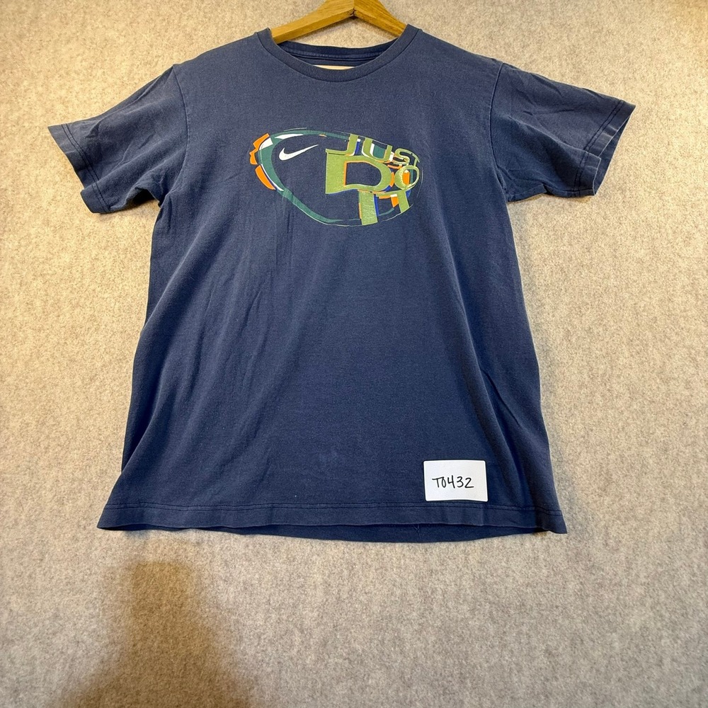 Nike Just Do It Graphic Tee Mens Navy Blue Short Sleeve Crew Neck T-Shirt‎ T0432